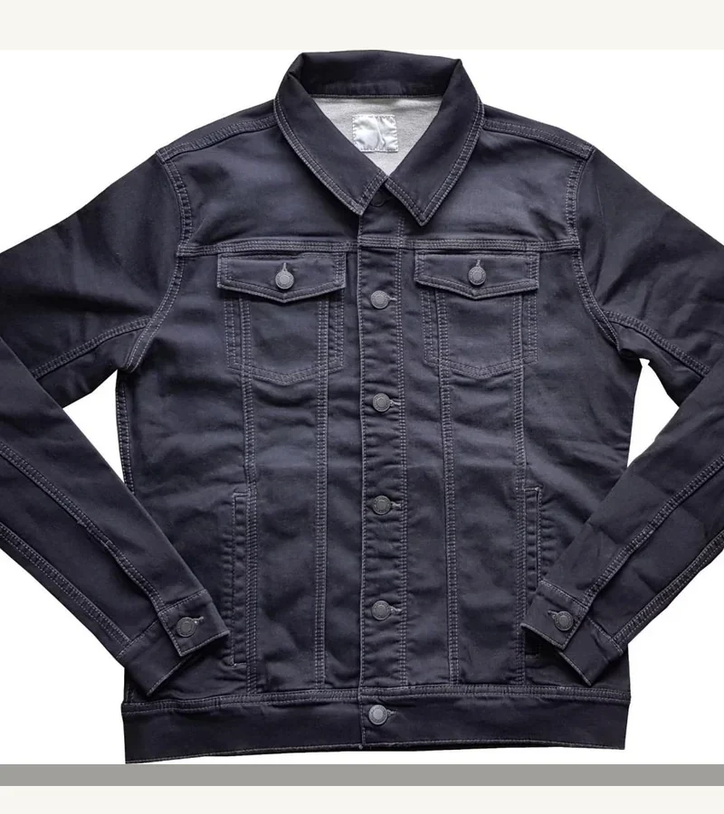Black denim workwear jacket development reference