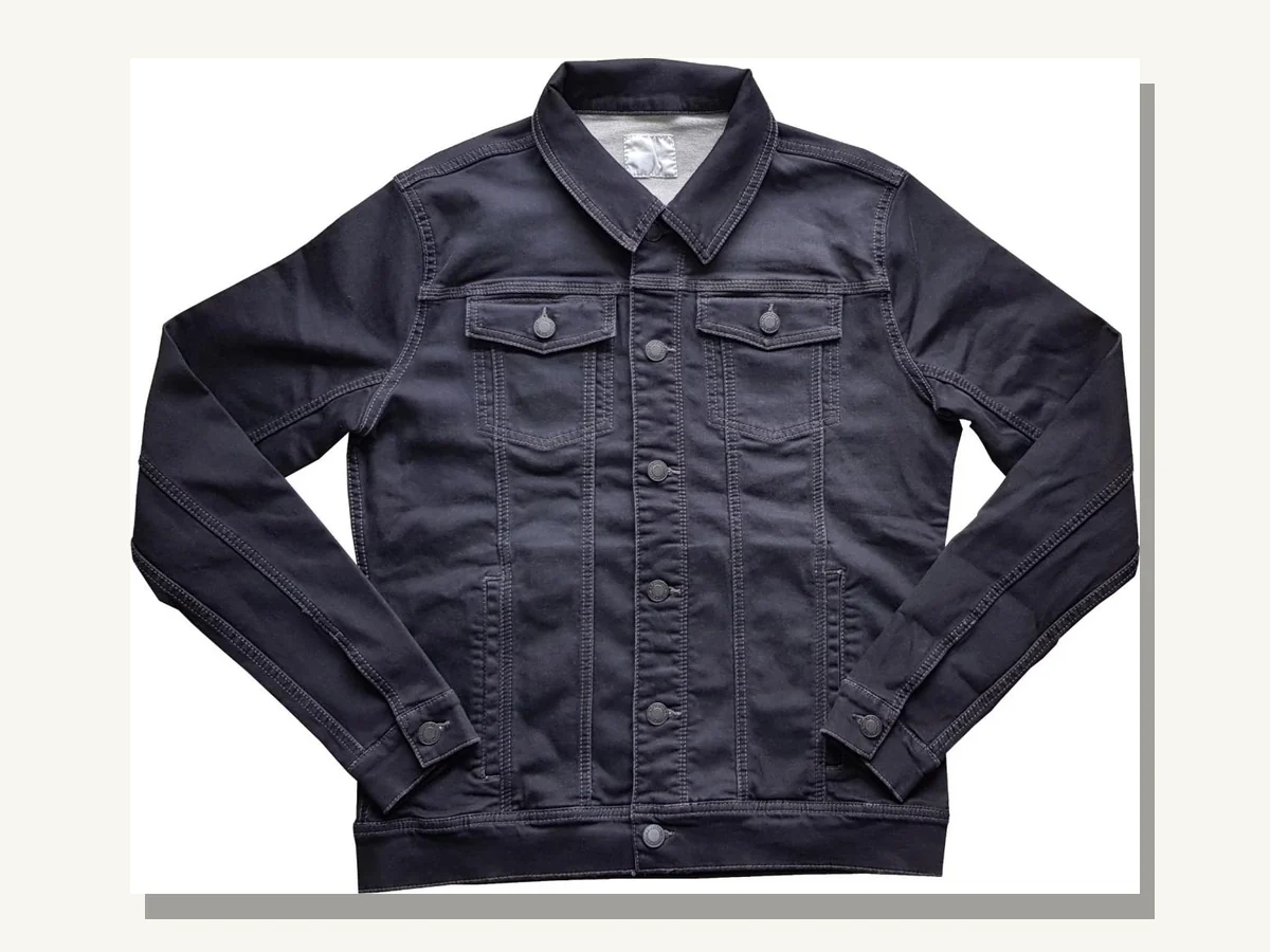 Black denim workwear jacket development reference